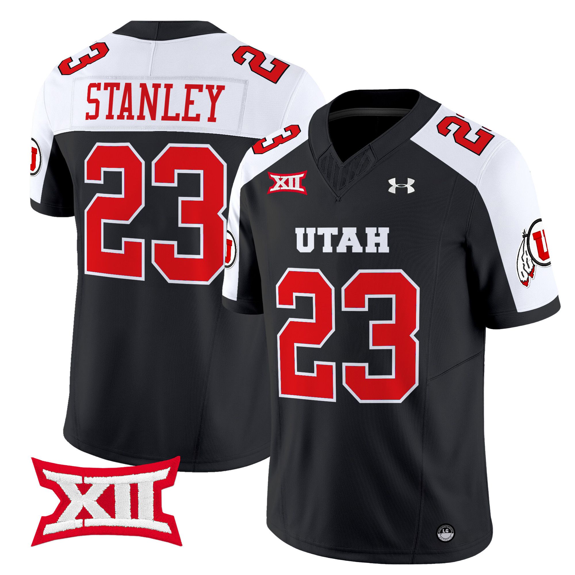 Men Utah Utes 23 Stanley Black 2024 Vapor Limited NCAA Jersey style 1